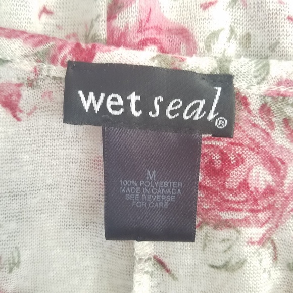 Wet Seal Pink Rose Print Peasant Blouse - Picture 5 of 5